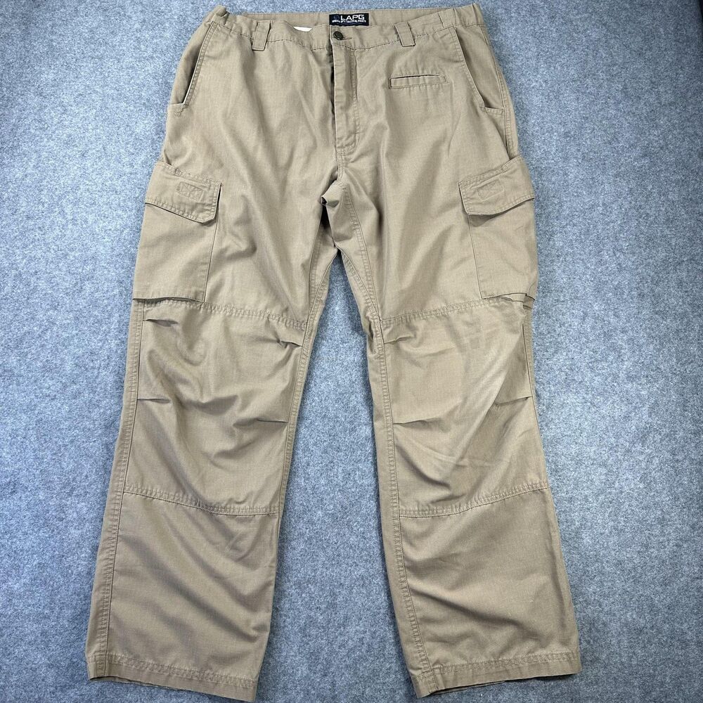LAPG Pants Mens 38x30 Beige Urban Ops Tactical Cargo Canvas Workwear Utility